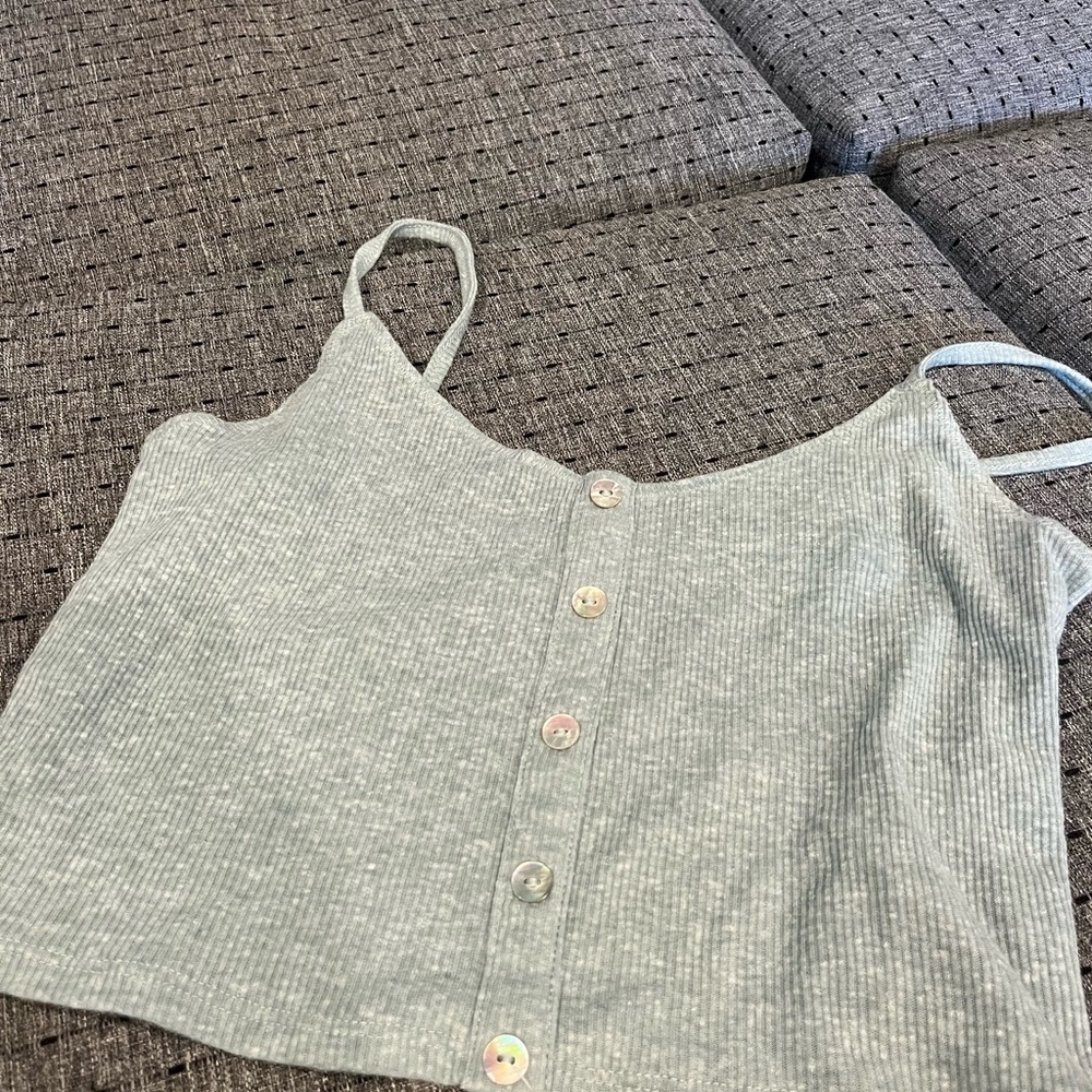 Cropped blue PacSun tank top